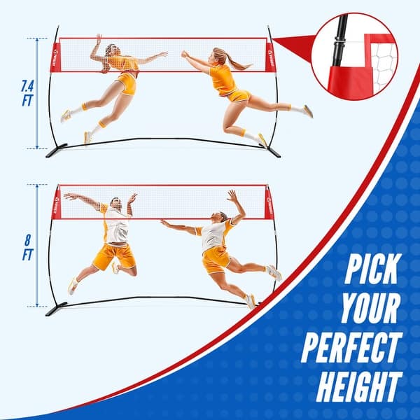 Patiassy 14ft Portable Freestanding Volleyball Net Set, Easy Setup
