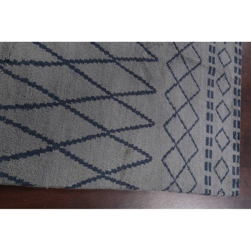 Modern Tribal Abstract Oriental Wool Area Rug Handmade Foyer Carpet - 5'1" x 8'3"