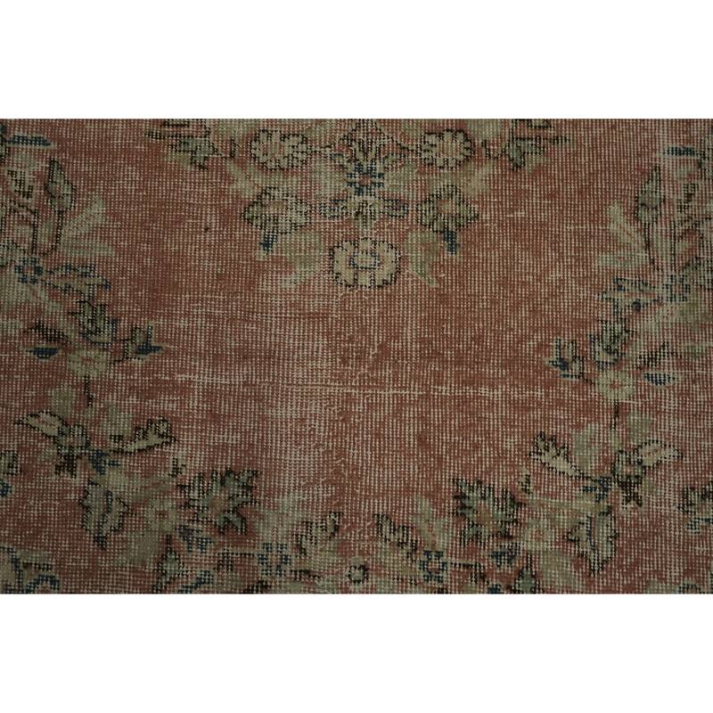 Hand Knotted Oriental 100% Wool Carpet Transitional Floral Pink Anatolian Area Rug - 9' 9'' X 5' 6''