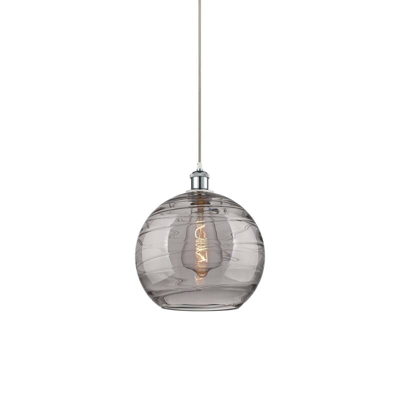 Innovations Lighting 516-1P-14-12 Athens Pendant Athens Deco Swirl 12" - White Polished Chrome