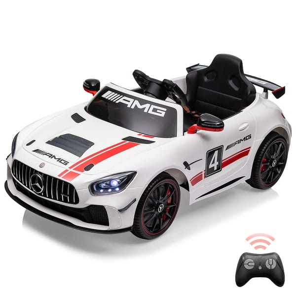 slide 2 of 21, Ride on Car for Kids with Remote Contorl, 12V Licensed Benz AMG White