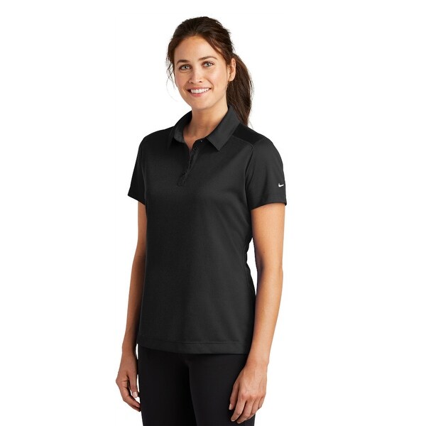 women's black dri fit polo