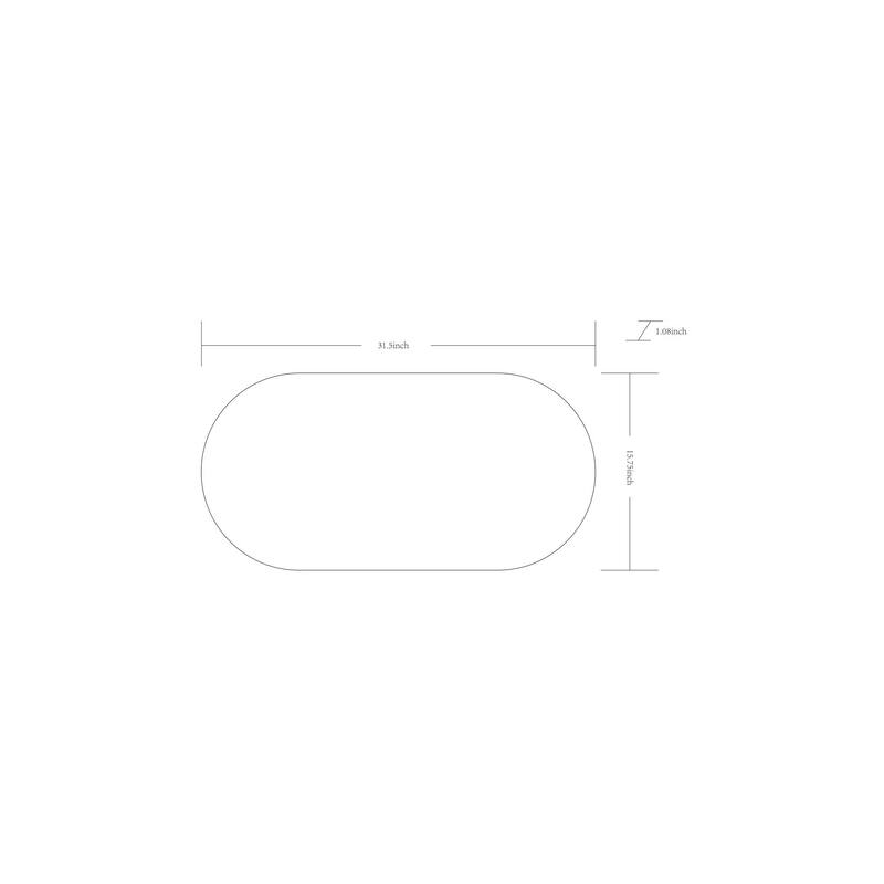 Livabliss Aranya Modern Aluminum Oval Pill-Shaped Accent Mirror