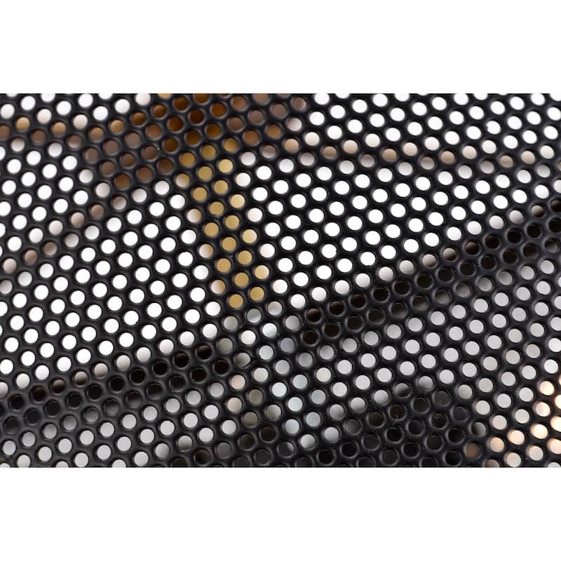 Perin Matte Black+Gold 2-Light Metal Drum Semi-Flush Mount