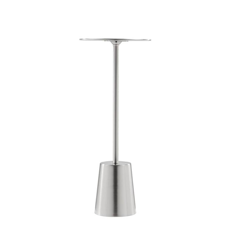 8 in. Silver Round Metal End Table, Sturdy Build End Side Table for Living Rooms