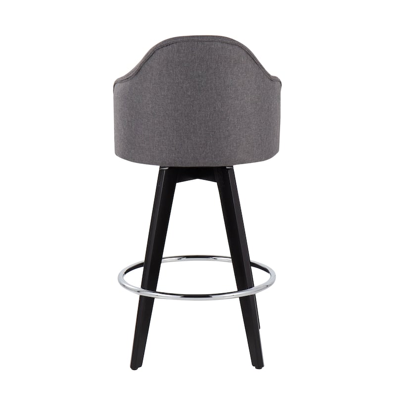Carson Carrington Valsatra 26" Upholstered Counter Stool with Black Wood Base (Set of 2)