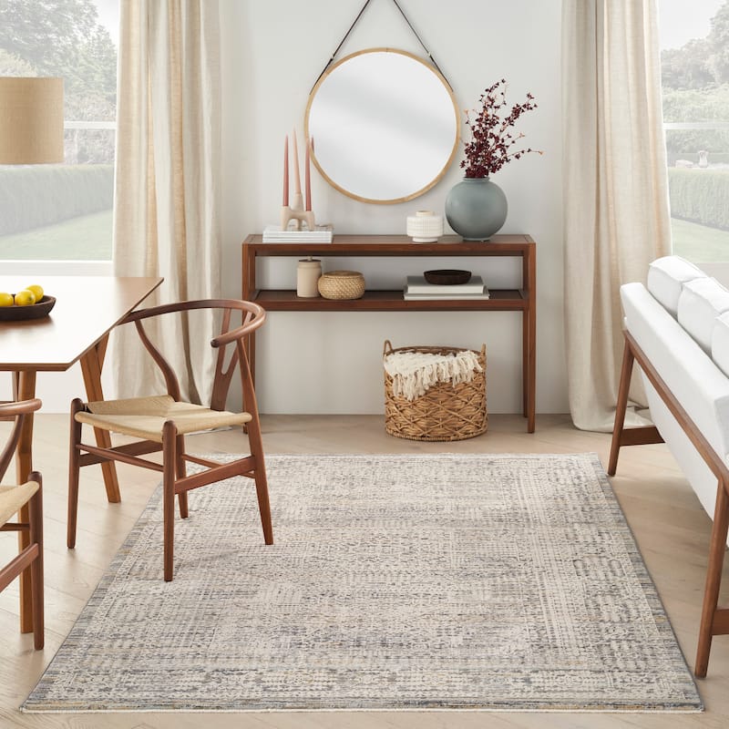 Nourison Nyle Indoor only Grey Geometric Area Rug