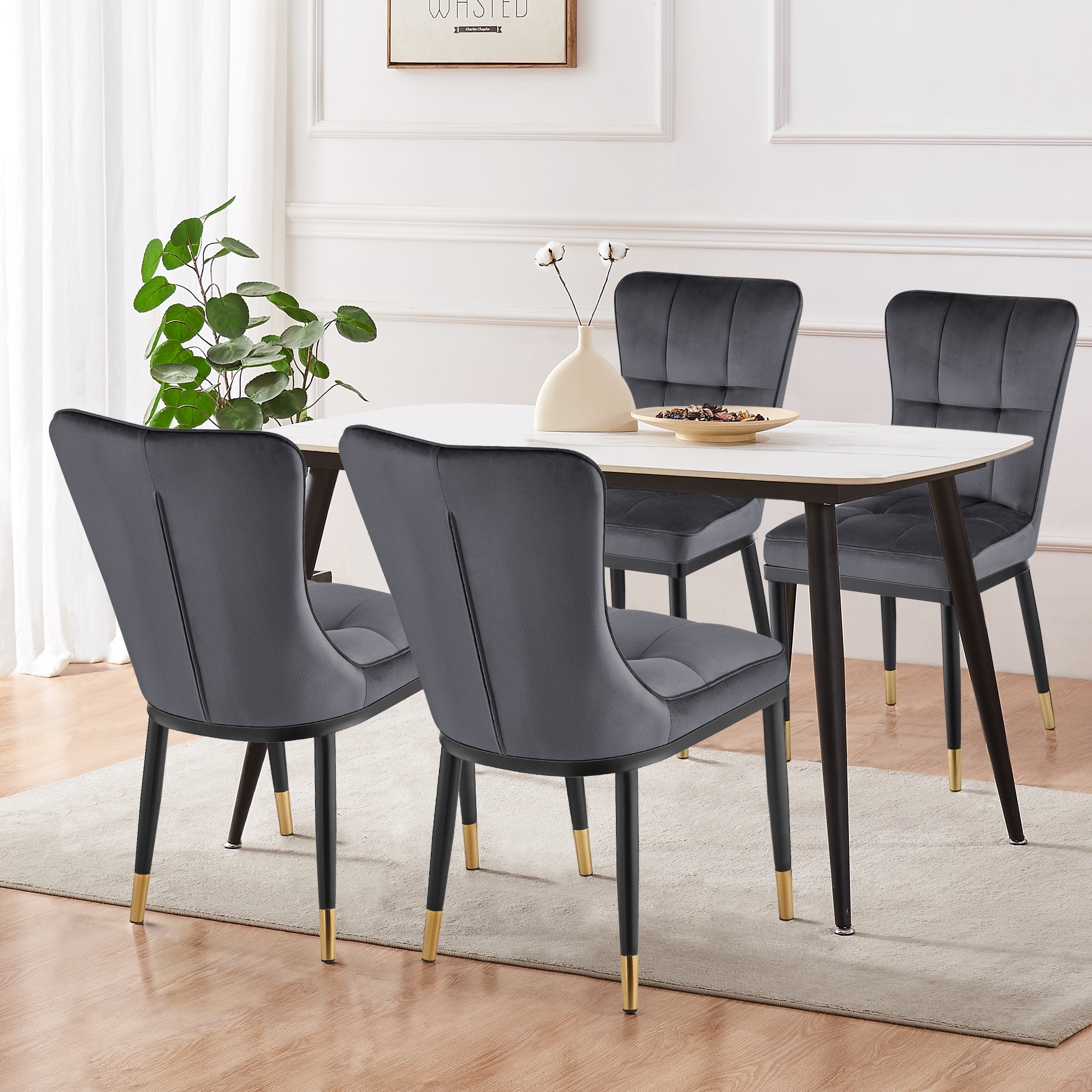 Checked dining room best sale chairs