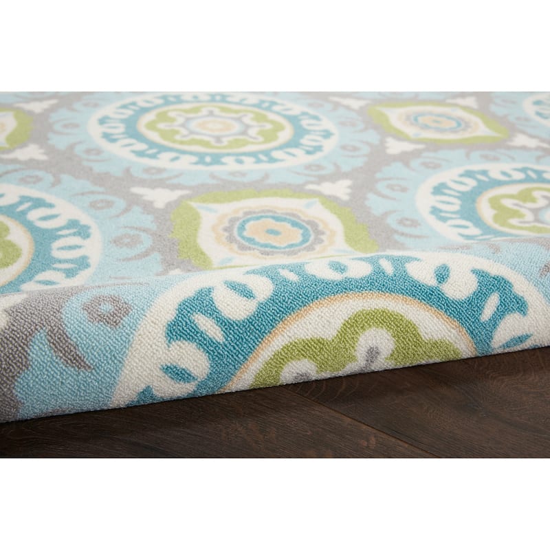 Waverly Sun N' Shade Indoor Outdoor Boho Medallion Area Rug