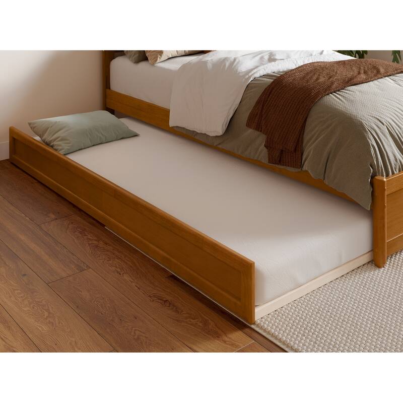 Everett Platform Bed with Panel Footboard and Twin Trundle