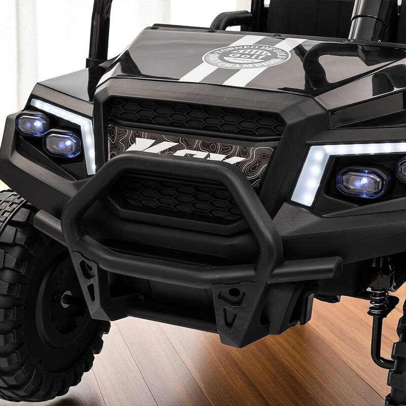 24V Kids Electric Ride-On Track with Dual Seats, Remote Control, Bluetooth Audio, and 4-Wheel Suspension