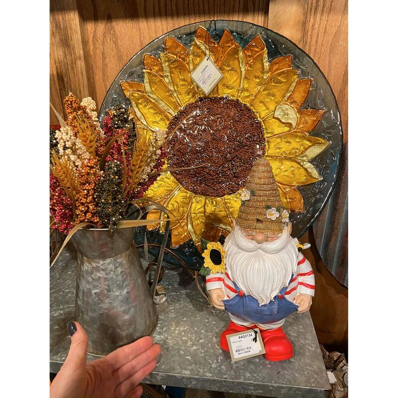 Sunflower 18 in. Crushed Glass Look Birdbath