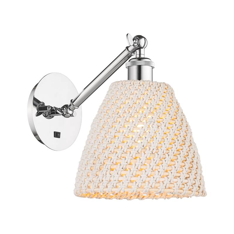 Innovations Lighting Endless Possibilities Ballston - Bristol Natural - 1 Light 9" Adjustable Sconce - Arm Adjusts Up and Down - Polished Chrome/Natural