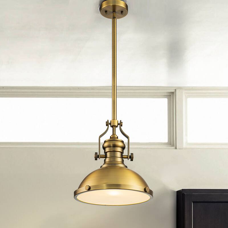 1-Light 13" Modern Industrial Single Dome Pendant Light