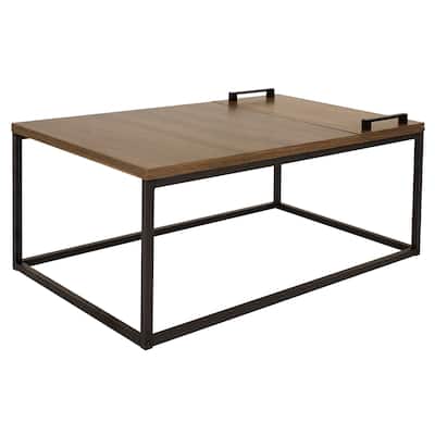 Industrial Coffee Table with Removable Serving Tray - 16 in H
