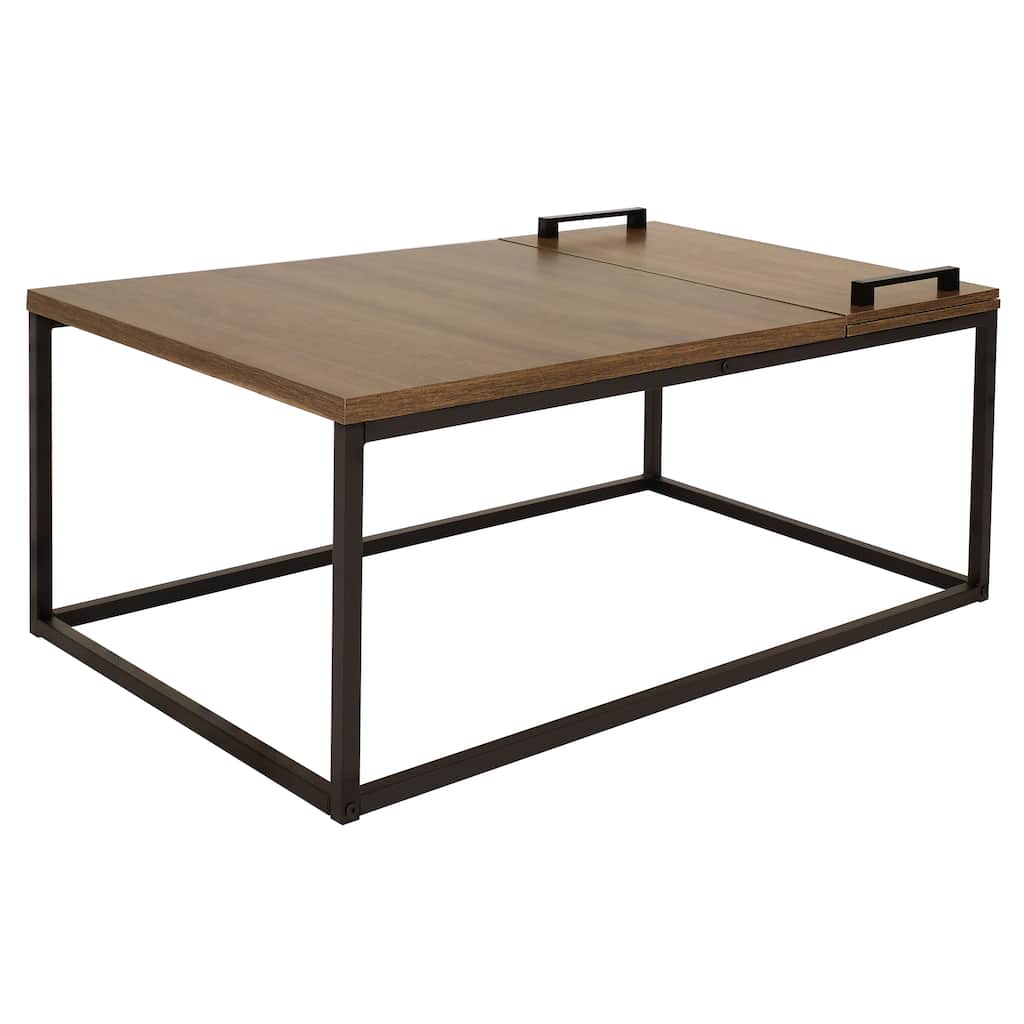 Industrial Coffee Table with Removable Serving Tray - 16 in H