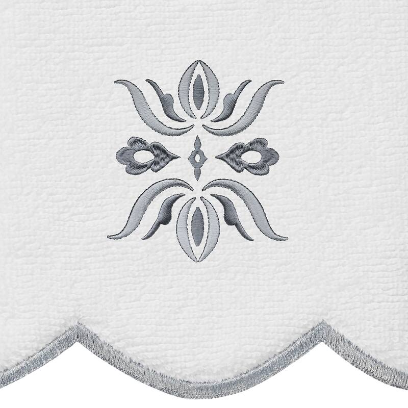 Authentic Hotel and Spa 100% Turkish Cotton FLOWER CREST Scallop Towel Collection