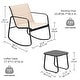 preview thumbnail 6 of 10, Moasis 3 Piece Rocking Patio Furniture Bistro Set with Chairs and Glass Table