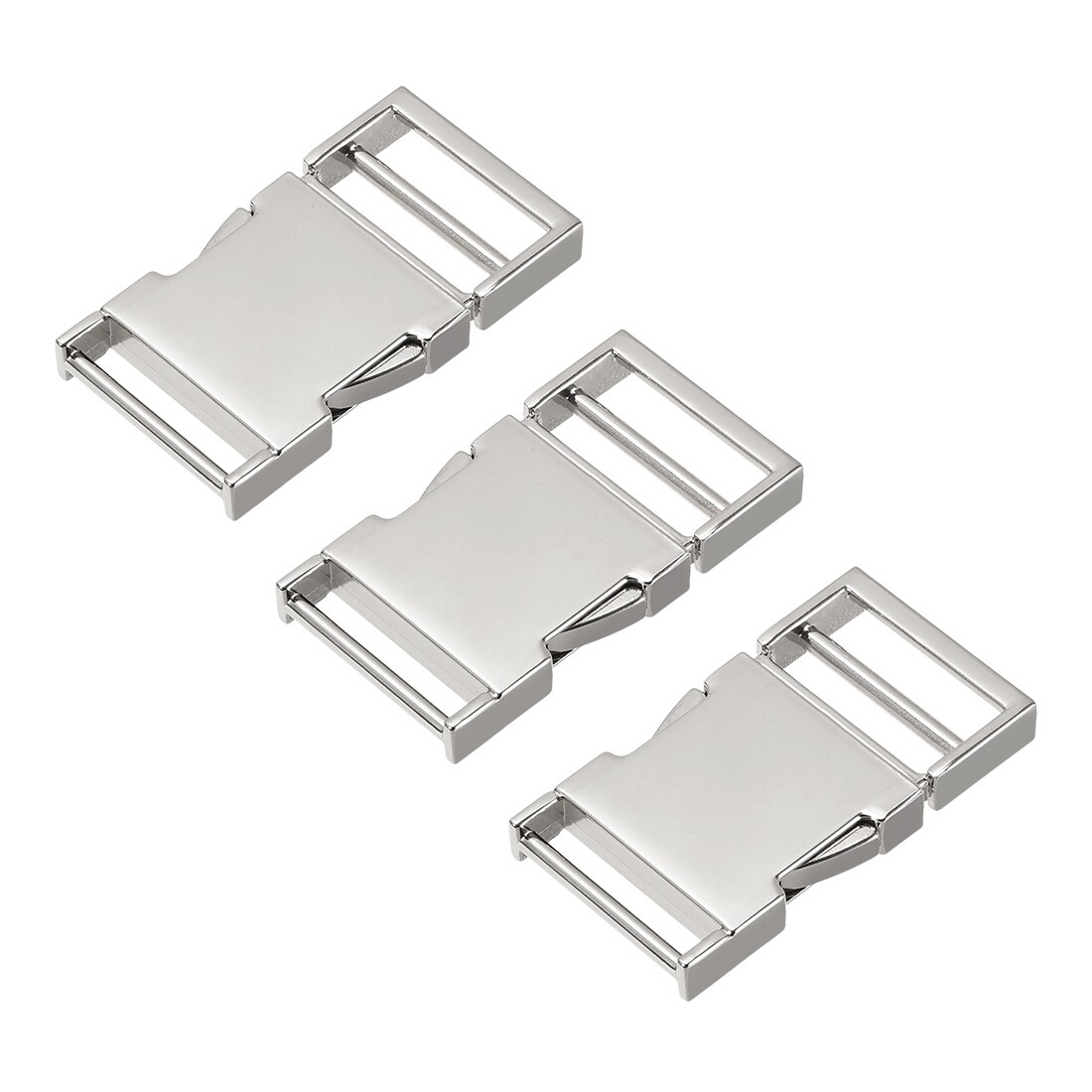 Side Release Buckle 1-inch Zinc Alloy Adjustable Buckle 3Pcs