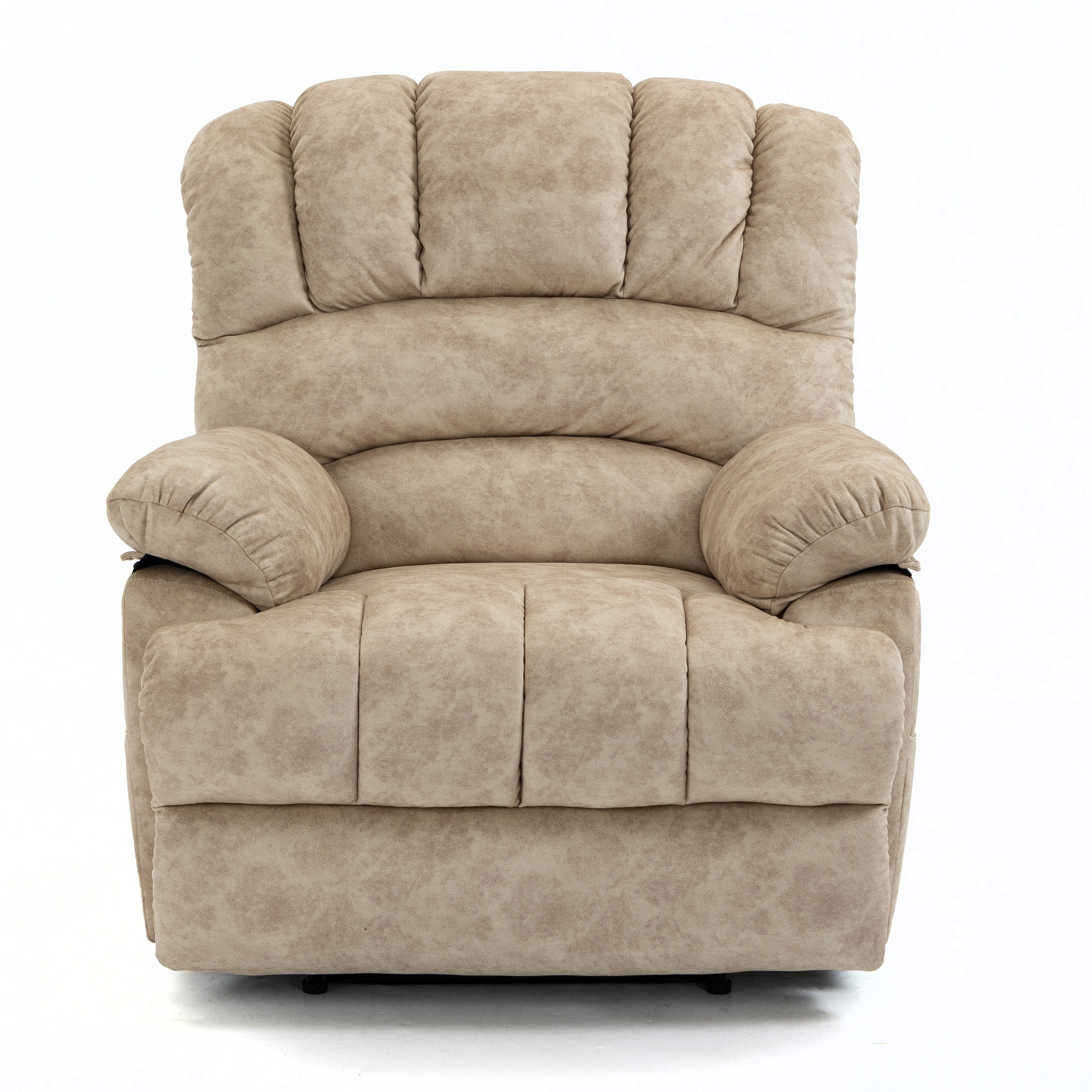 Beige Oversized Fabric Recliner Chair with Manual 140 Degree