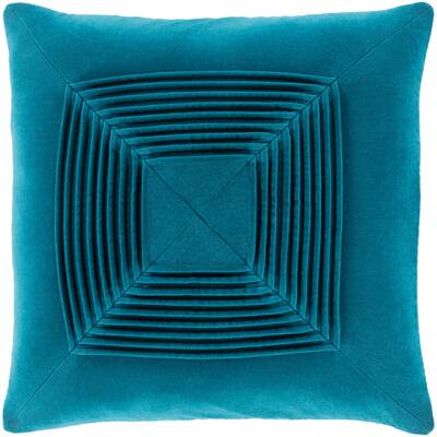 Quadratum Velvet Teal Throw Pillow Cover 18-inch