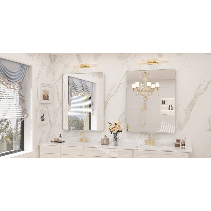 Modern Metal Frame Wall Mounted Bathroom Vanity Mirror