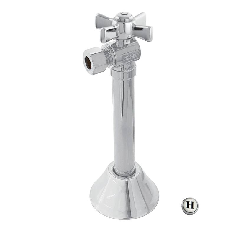 Kingston Brass Millennium 1/2" Sweat X 3/8" OD Comp Angle Shut-Off Valve with 5" Extension - Polished Chrome