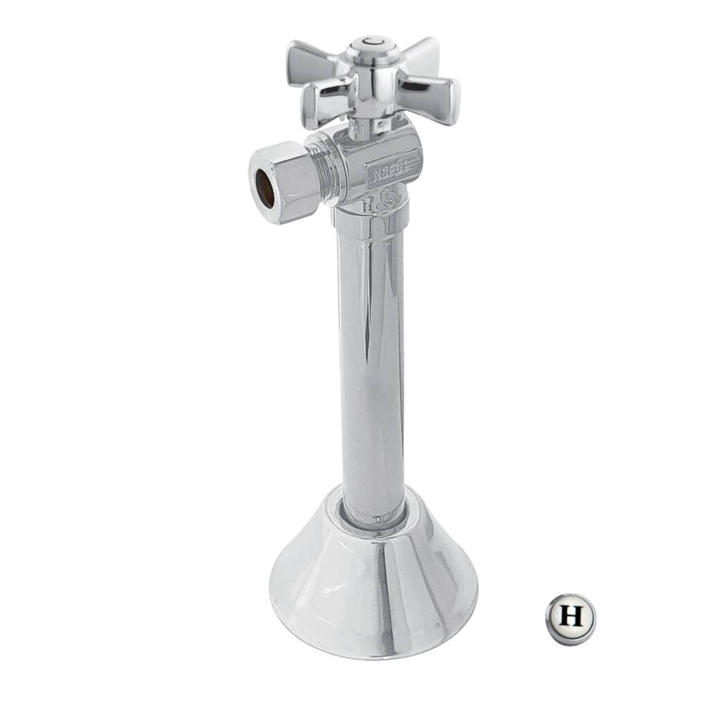 Kingston Brass Millennium 1/2" Sweat X 3/8" OD Comp Angle Shut-Off Valve with 5" Extension