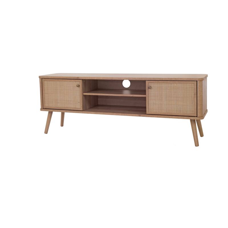 NPD Furniture Thelma KD 59.5 Inch Rattan TV Stand