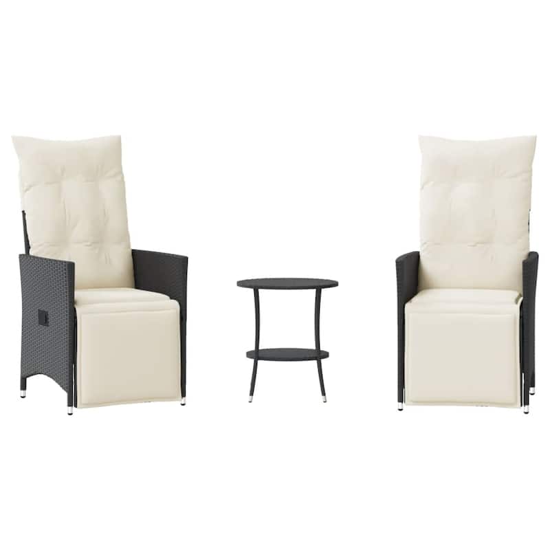 vidaXL Bistro Set Beige/Black/Brown/Grey - 23.2 x 22.0 x 36.2