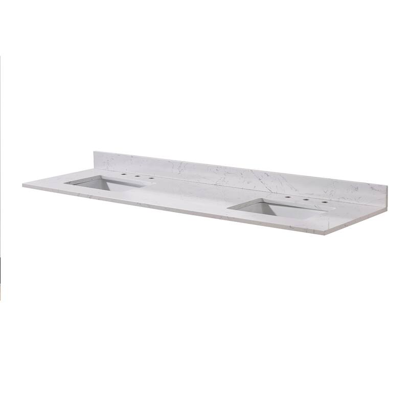 Altair Trento Bathroom Vanity Countertop in Aosta White Finish Without Vanity