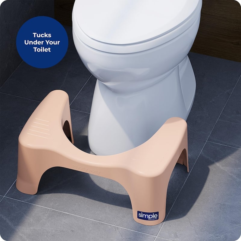 Squatty Potty Simple Bathroom Toilet Stool, Peach 7 Inch Ergonomic Stool - Posture-Enhancing Bathroom Footrest - Peach Fuzz
