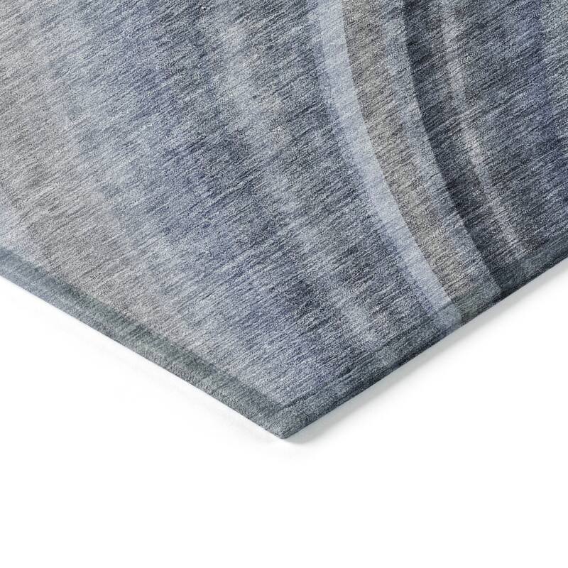 Machine Washable Indoor/ Outdoor Chantille Abstract Wave Rug