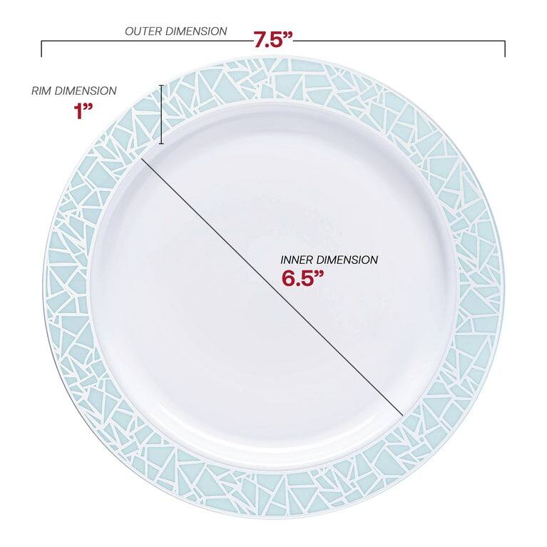 Shiny Mosaic Rim Disposable Plastic Plate Packs - Party Supplies