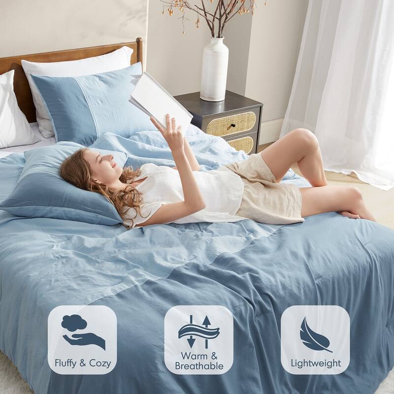 Chelsea Square Ayko Soft Washed Color Block Comforter Set