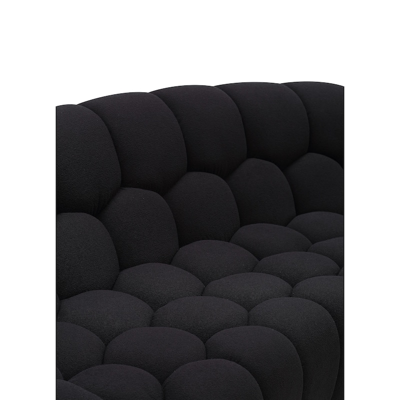 Divani Casa Yolonda Modern Curved Black Fabric Sofa