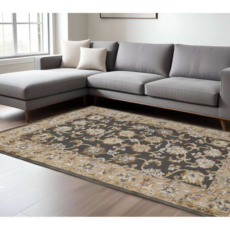 HomeRoots Floral Bohemian Rectangle Area Rug - 120.00 in. x 96.00 in.  x 0.60 in.