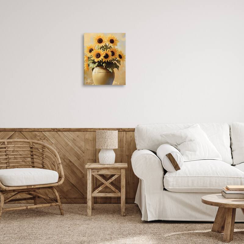 Stupell Sunflower Pot Still Life Canvas Wall Art Design By Franklyn Gregory