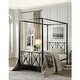preview thumbnail 2 of 1, Twin size Black Metal Canopy Bed Frame with Medallion Accents