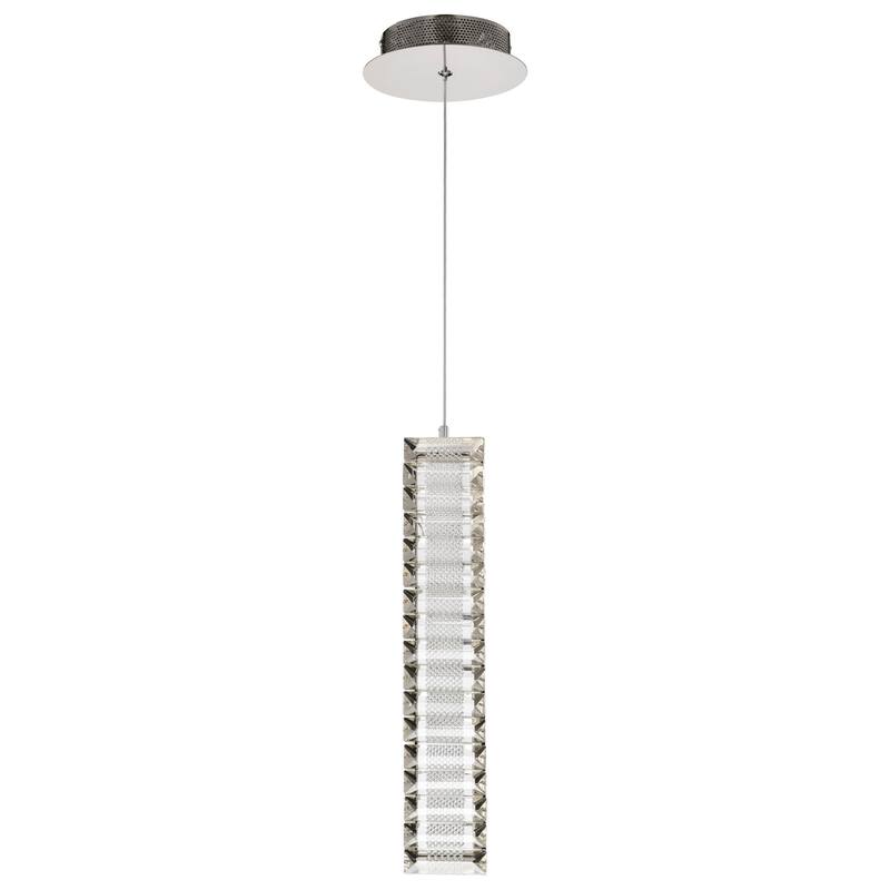 Nova LED 16 Inch Mini Pendant Polished Nickel Finish K9 Crystal - Polished Nickel