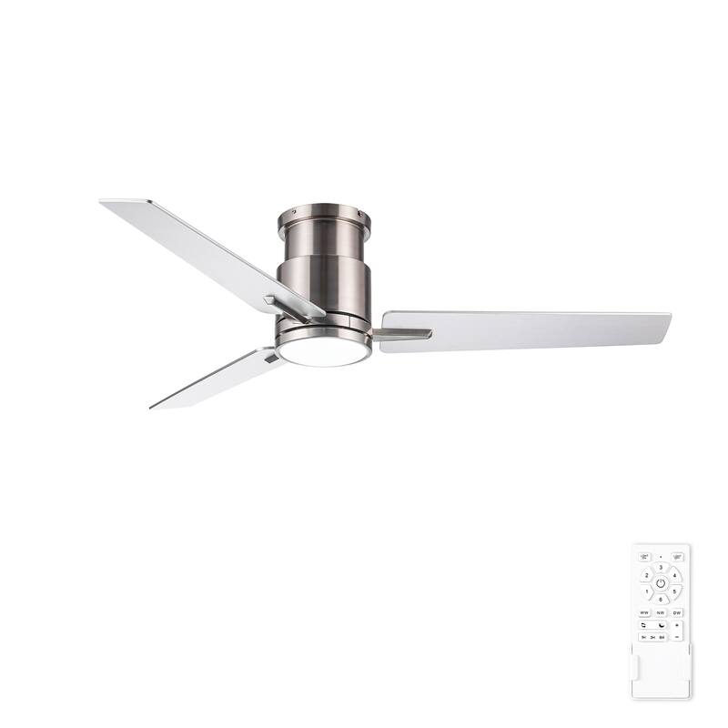 52" Low Profile Ceiling Fan with Light, Flush Mount Ceiling Fan for Bedroom Living Room