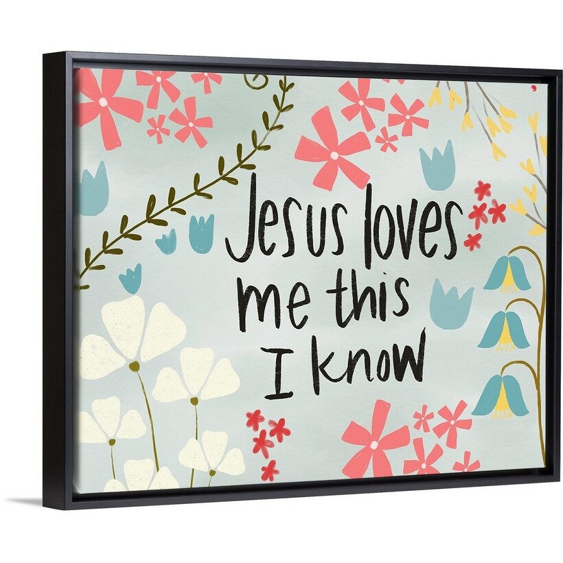 Shop Jesus Loves Me Black Float Frame Canvas Art Overstock