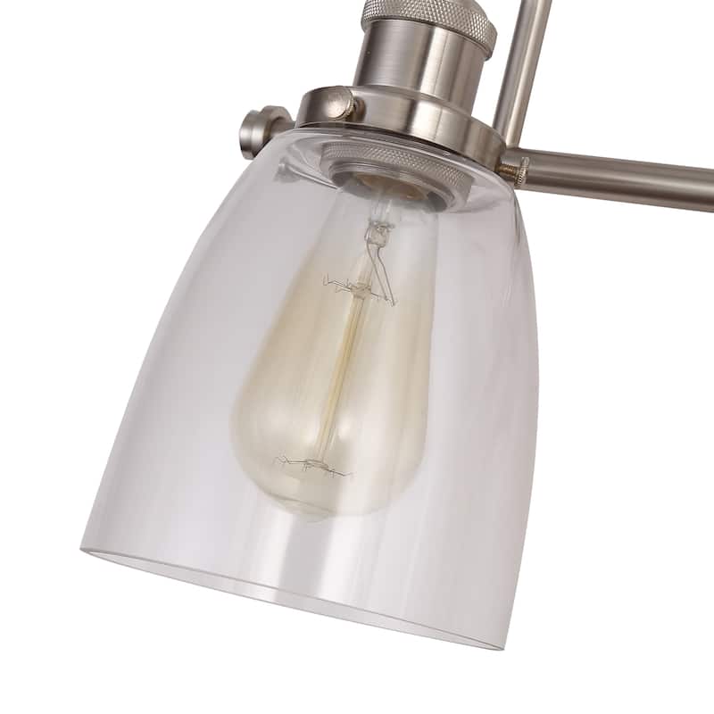 Annha Sand Nickel 3-Light Cone Glass Shade Wall Sconce