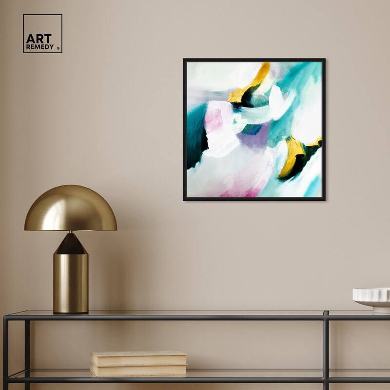 Art Remedy Still Violas Ii Framed Blue Abstract 1 Piece Canvas Wall Art