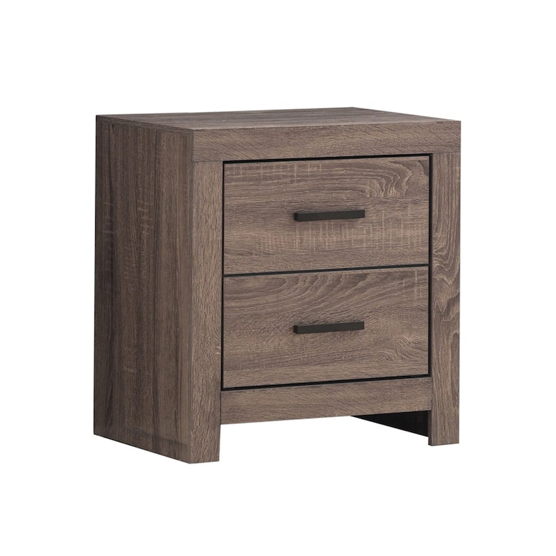 2 Drawers Wooden Nightstand in Barrel Oak