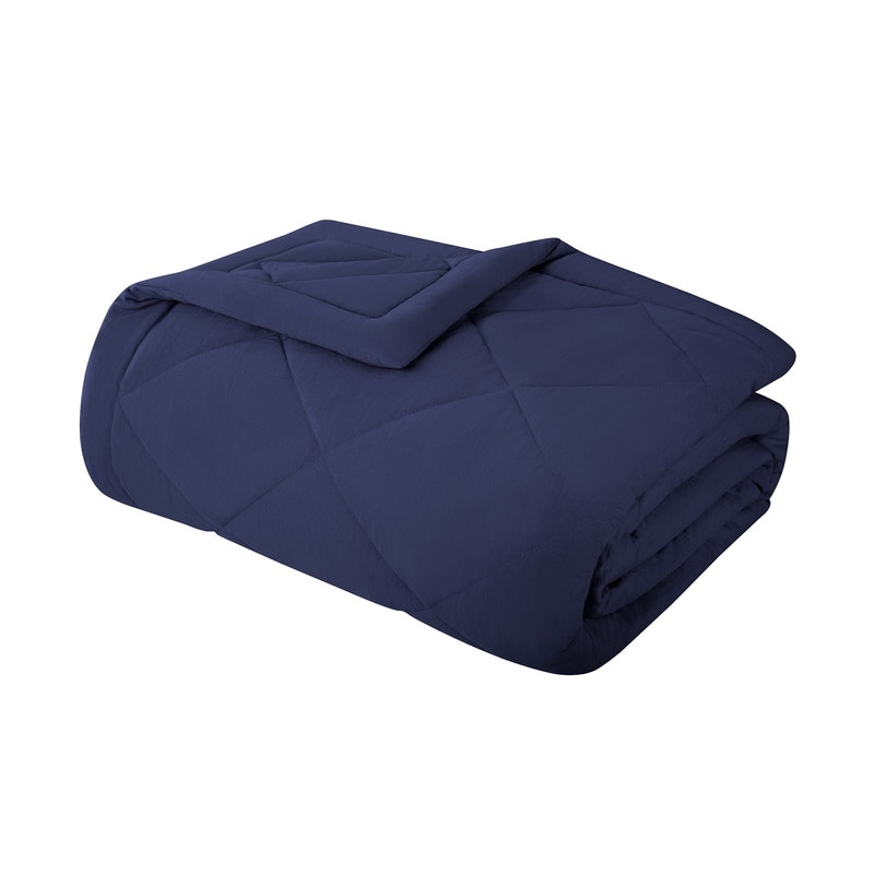 Serta Supersoft Cooling Lightweight Blanket Microfiber Wrinkle Resistant Throw Blanket Twin Twin XL Navy