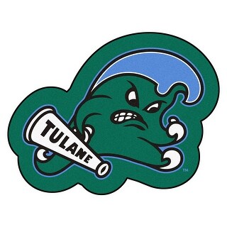 Shop Ncaa Tulane University Green Wave Mascot Novelty Logo Shaped Area Rug Overstock 22620690