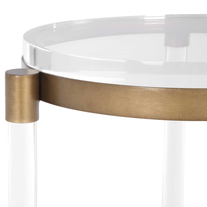 Uttermost Pereira Round Acrylic Accent Table - 13.13" W x 24.88" H x 13.13" D