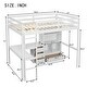 preview thumbnail 9 of 38, Full Size Loft Bed with Bulit-in L-Shaped Desk and Ladder, Wooden High Loft Bedframe with Storage Drawers and Shelves