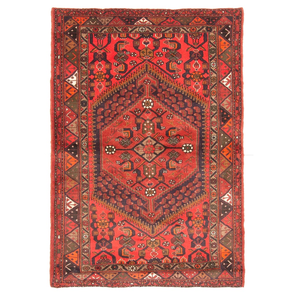 ECARPETGALLERY Hand-knotted Andelz Red Wool Rug - 4'4 x 6'5